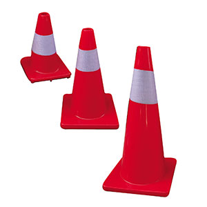PVC TRAFFIC CONE 700 MM WITH REFLECTIVE TAPE   