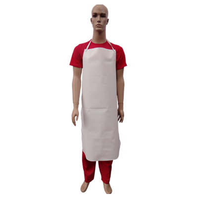 WHITE PVC APRON BLOOD AND FAT RESISTANT 