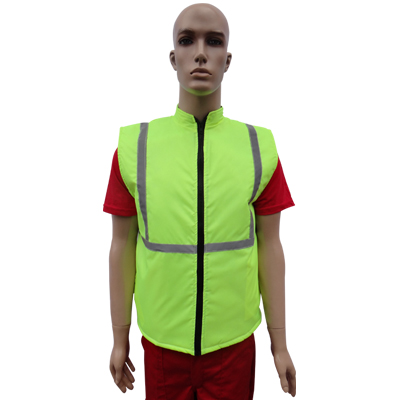 HIGH VISIBILITY LIME WAISTCOAT WITH LINING