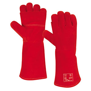 Red leather gloves (CE Approved)